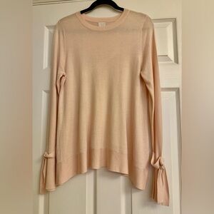 a new day women’s long sleeve lightweight asymmetrical sweater pink peach size L